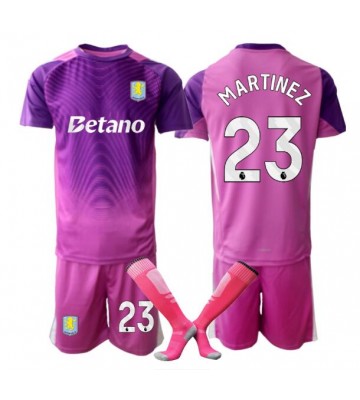 Aston Villa Emiliano Martinez #23 Portero Tercera Equipación Niños 2025-26 Manga Corta (+ Pantalones cortos)
